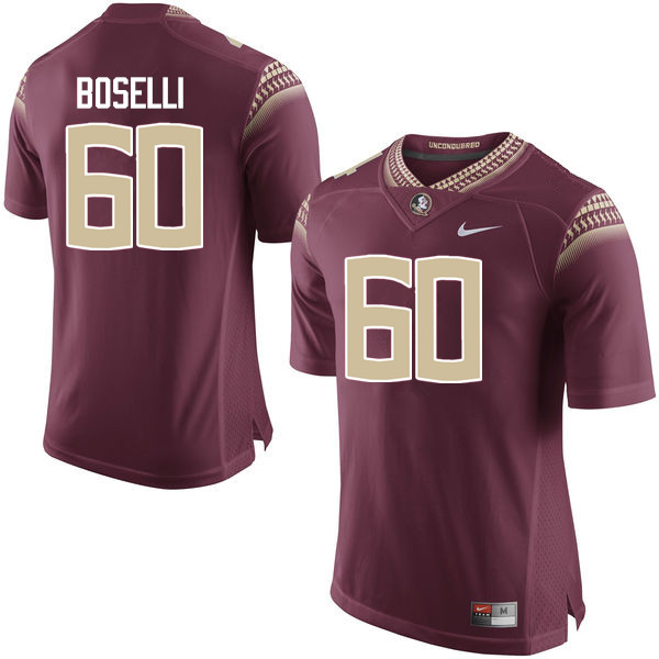 Men #60 Andrew Boselli Florida State Seminoles College Football Jerseys-Garnet